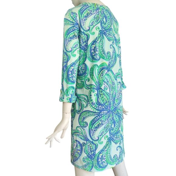 LILLY PULITZER Rossmore Keep It Current Poolside Blu Cotton Tunic TShirt Dress M - Picture 4 of 14